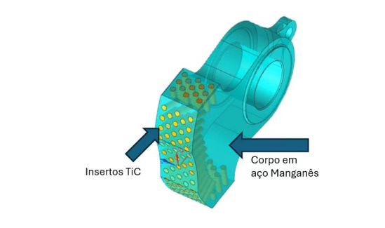 TiC Ceramic Insert Crusher Hammer
