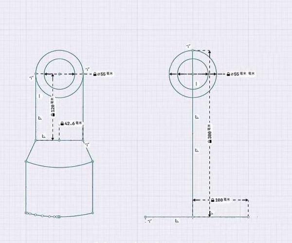 crusher hammer OEM design drawing